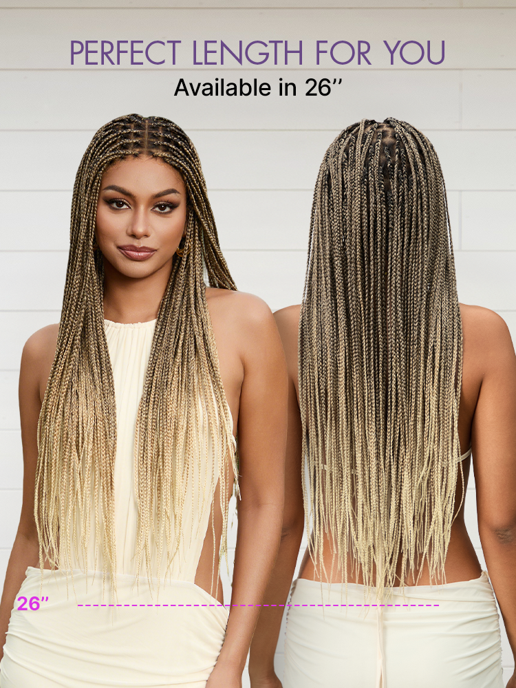 💖Real Scalp Knotless Braided Wig – Lightweight Glueless Fit