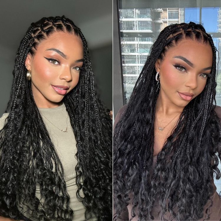 💖Real Scalp Knotless Braided Wig – Lightweight Glueless Fit