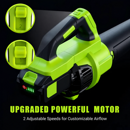 21V Cordless Leaf Blower Kit – Powerful Battery Powered Blower with 2 Batteries & Charger