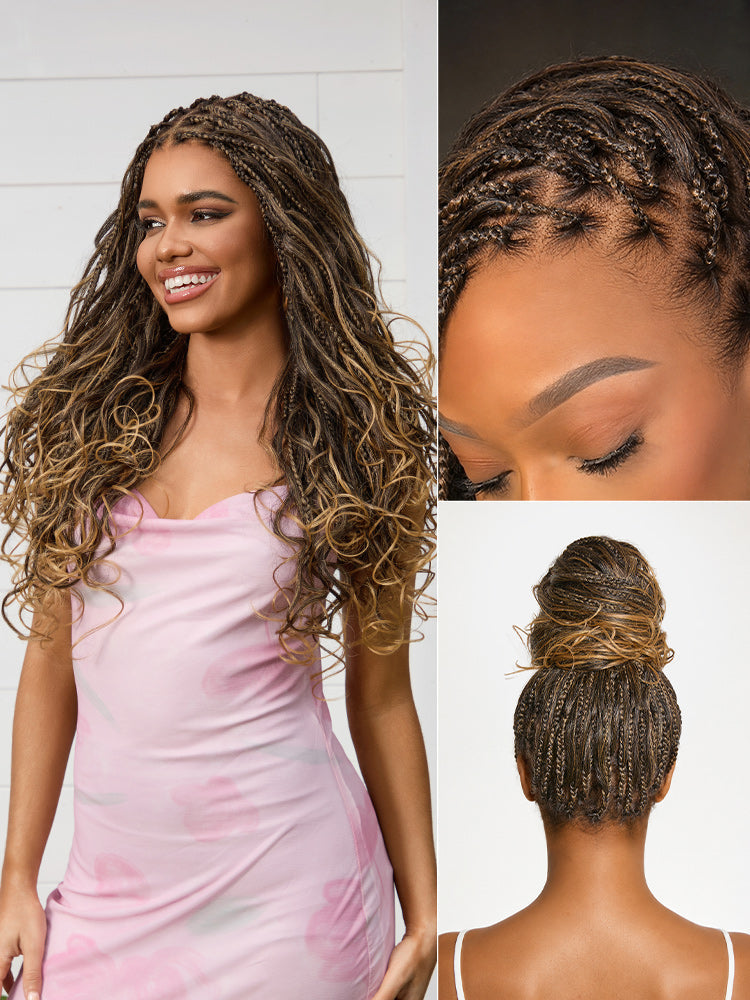 💖Real Scalp Knotless Braided Wig – Lightweight Glueless Fit