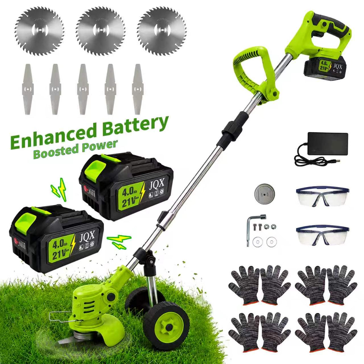 YONKON 21V 3-in-1 Cordless Weed Trimmer