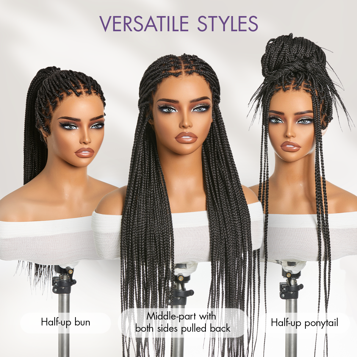 💖Real Scalp Knotless Braided Wig – Lightweight Glueless Fit