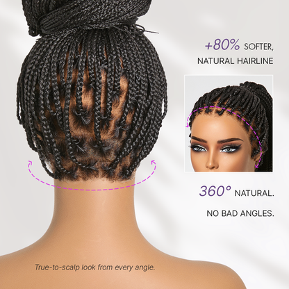 💖Real Scalp Knotless Braided Wig – Lightweight Glueless Fit