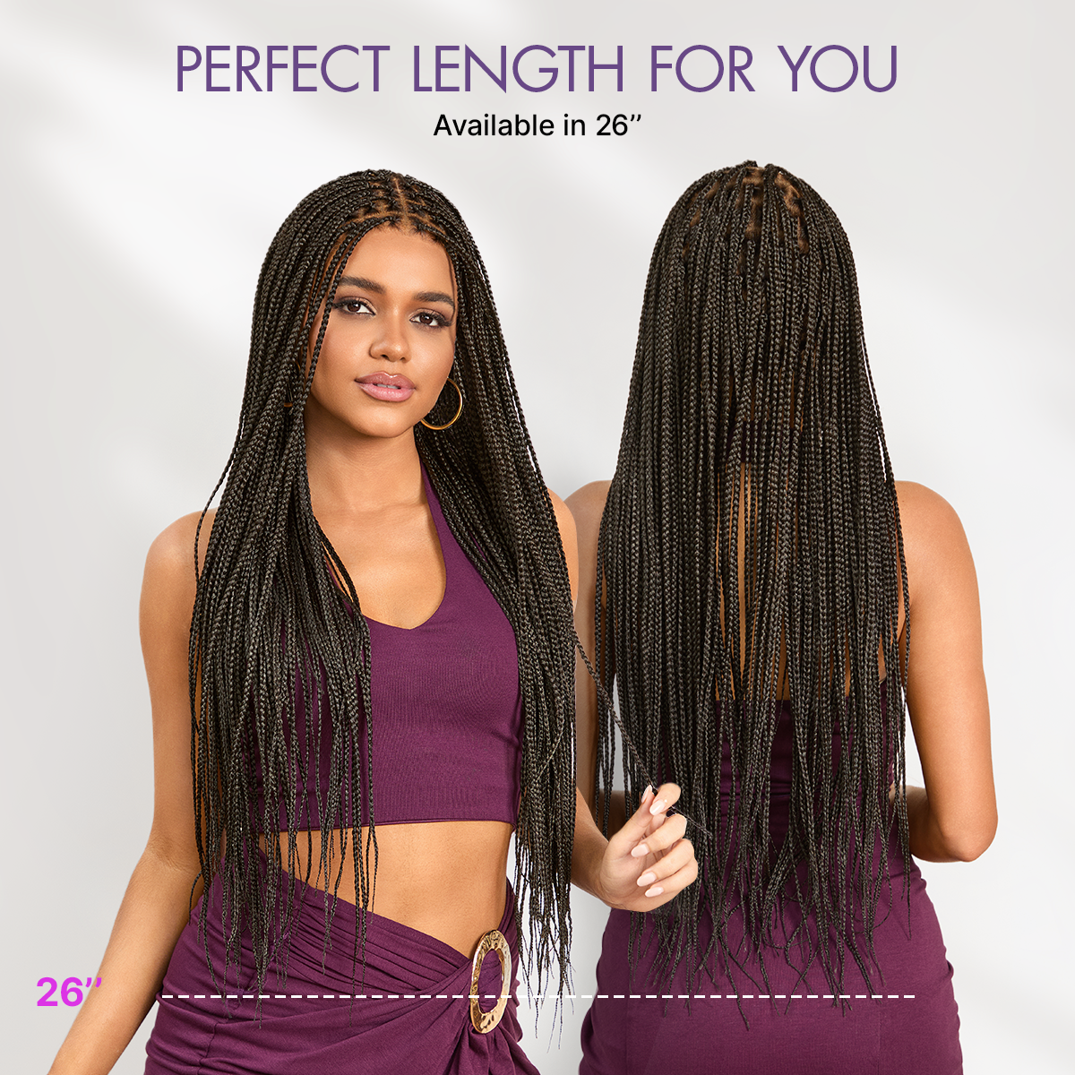 💖Real Scalp Knotless Braided Wig – Lightweight Glueless Fit