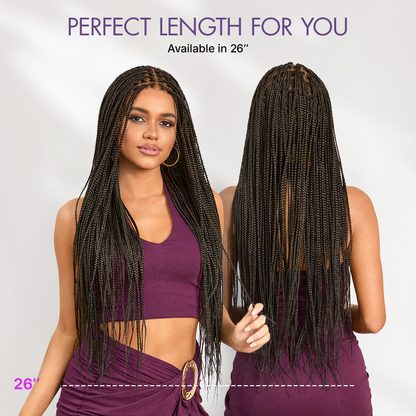 💖Real Scalp Knotless Braided Wig – Lightweight Glueless Fit