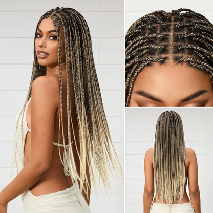 💖Real Scalp Knotless Braided Wig – Lightweight Glueless Fit