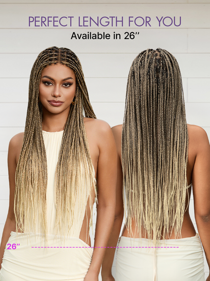 💖Real Scalp Knotless Braided Wig – Lightweight Glueless Fit