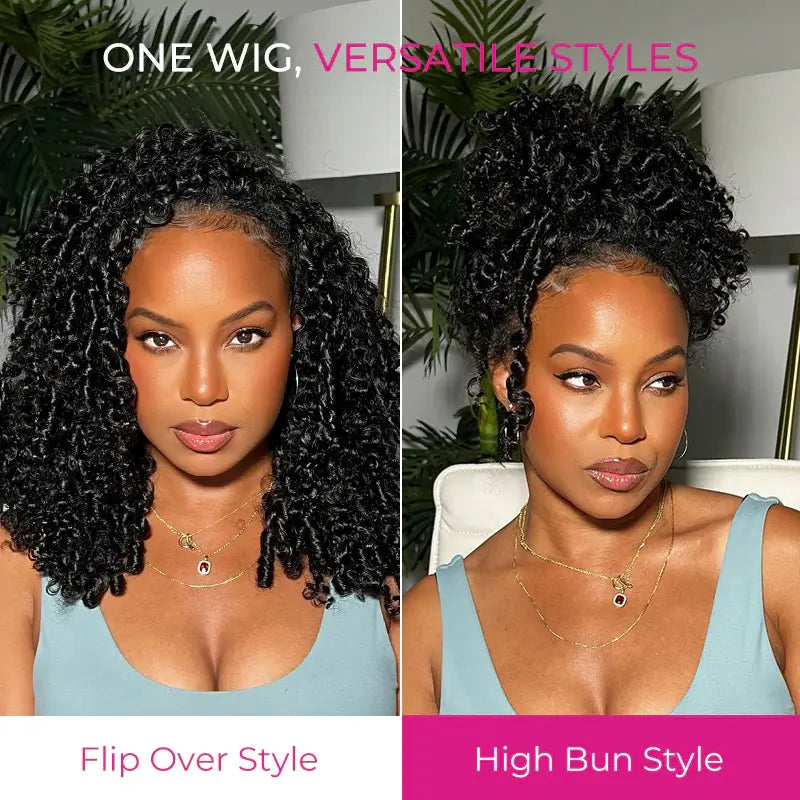 Ready-to-Go Kinky Curly Human Hair Half Wig – Glueless, Adjustable Drawstring & Natural Blend