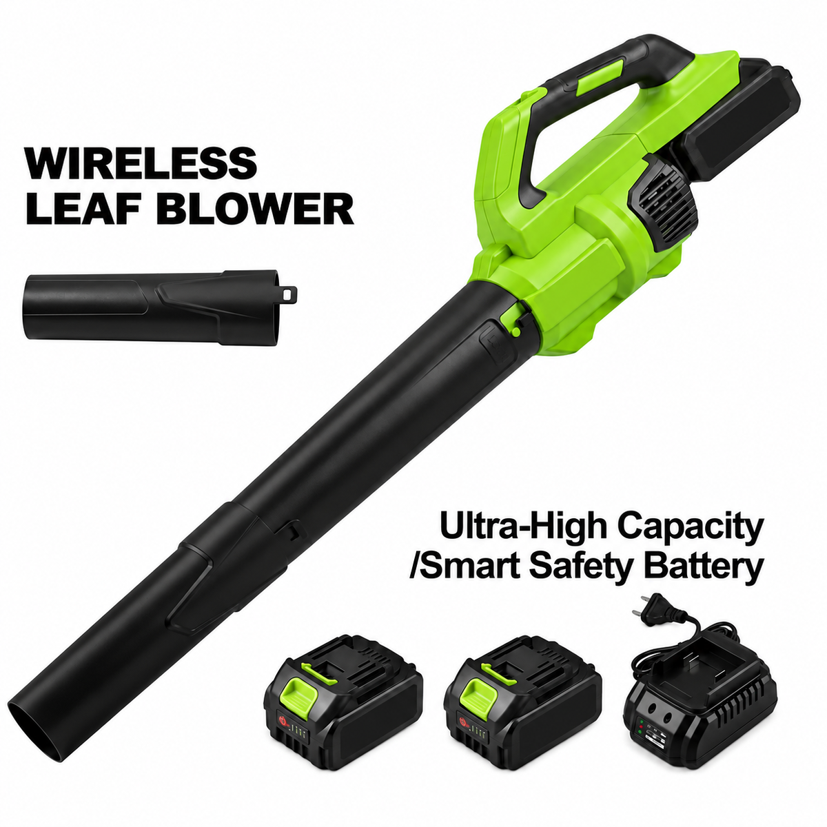 21V Cordless Leaf Blower Kit – Powerful Battery Powered Blower with 2 Batteries & Charger