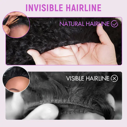 Burmese Curly Human Hair Half Wig – Glueless Drawstring, Seamless Flip-Over & Beginner-Friendly