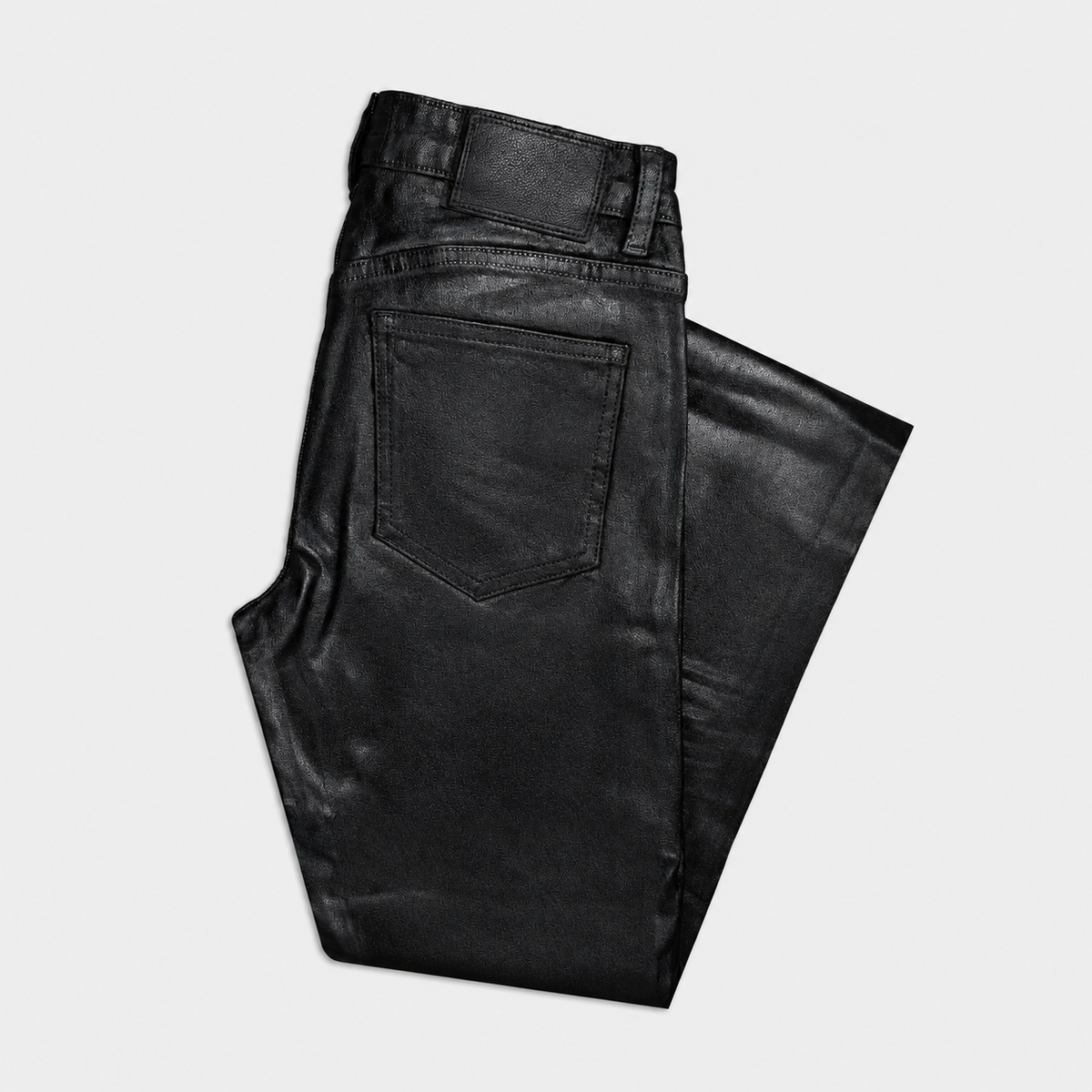 Women's Black Coated Flare Jeans – High-Shine Slim Fit Denim Pants