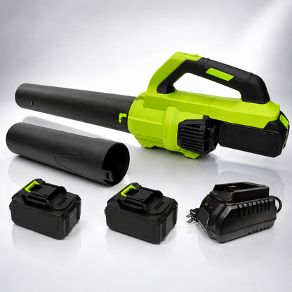 21V Cordless Leaf Blower Kit – Powerful Battery Powered Blower with 2 Batteries & Charger