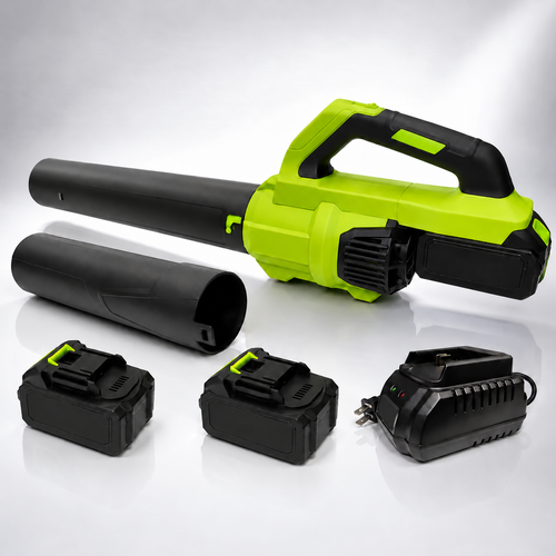 21V Cordless Leaf Blower Kit – Powerful Battery Powered Blower with 2 Batteries & Charger