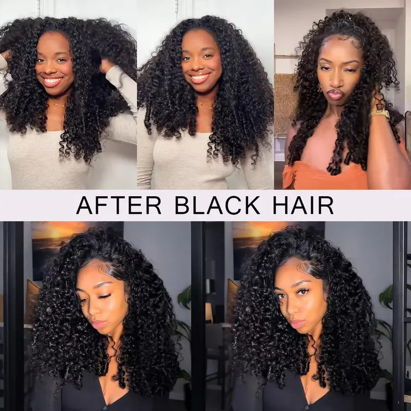 Burmese Curly Human Hair Half Wig – Glueless Drawstring, Seamless Flip-Over & Beginner-Friendly