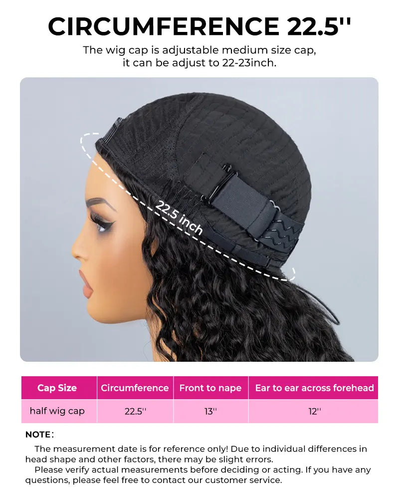 Ready-to-Go Kinky Curly Human Hair Half Wig – Glueless, Adjustable Drawstring & Natural Blend