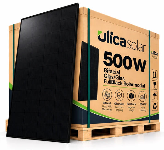 500W Bifacial Solar Panel – Full Black Dual Glass High-Efficiency Solar Module