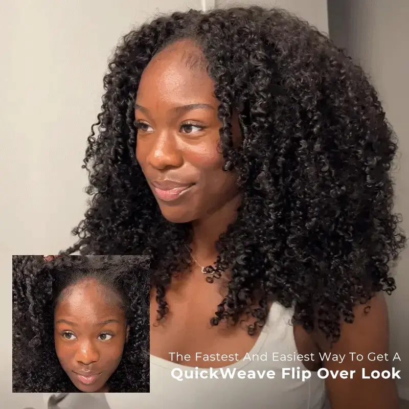Ready-to-Go Kinky Curly Human Hair Half Wig – Glueless, Adjustable Drawstring & Natural Blend